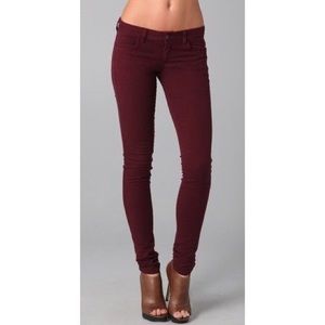 Burgundy skinny jeans